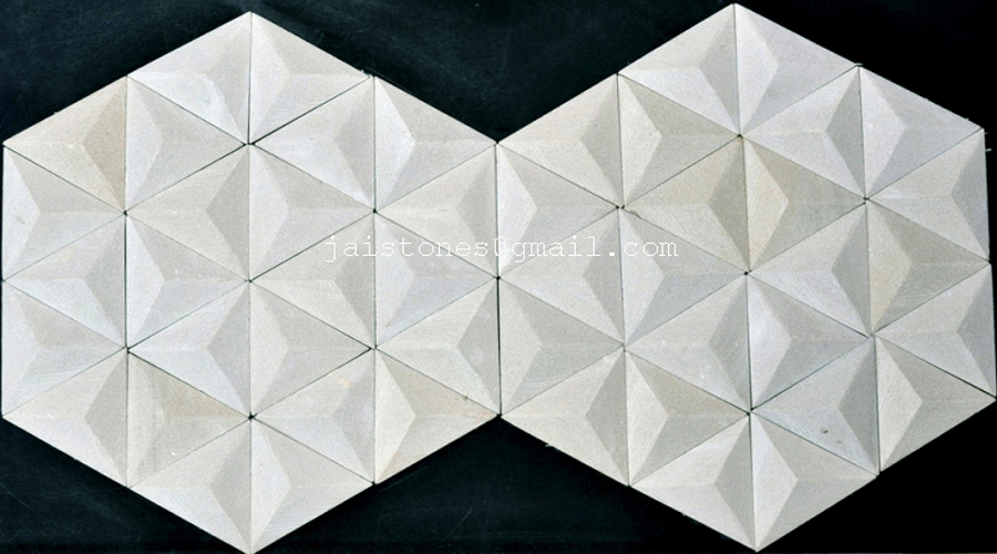 New Modern Art Natural Stone Mosaic White Marble Tile